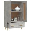 vidaXL Highboard Concrete Grey Engineered wood, Solid eucalyptus wood Tall