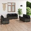 vidaXL Garden Lounge Set Gray PE rattan, powder-coated steel, plastic