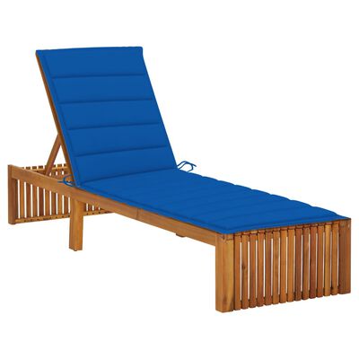 vidaXL Sun Lounger with Cushion Solid Wood Acacia