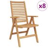 vidaXL Garden Chair 8 pcs Brown 52 x 64.5 x 108 cm Solid teak wood
