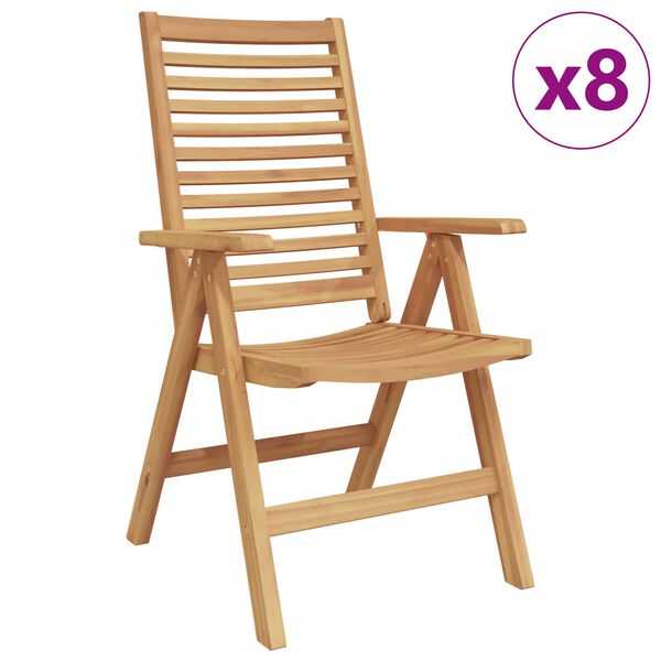 vidaXL Garden Chair 8 pcs Brown 52 x 64.5 x 108 cm Solid teak wood