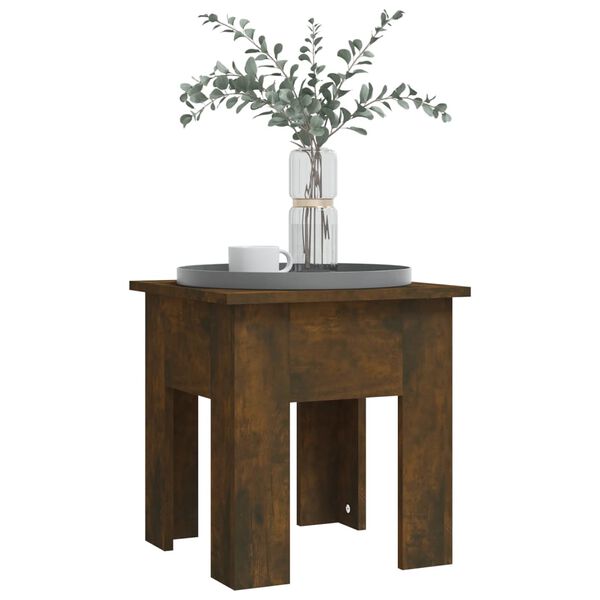 vidaXL Coffee Table Smoked Oak Engineered Wood 15.7 x 15.7 x 16.5 in