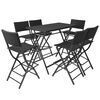 vidaXL Patio Furniture Black PE rattan, powder-coated steel 7 Piece