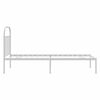 vidaXL Bed Frame White Powder-Coated Steel Twin Bed Frame Rectangular