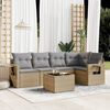 vidaXL Garden Sofa Set Beige, Light Grey PE rattan Large