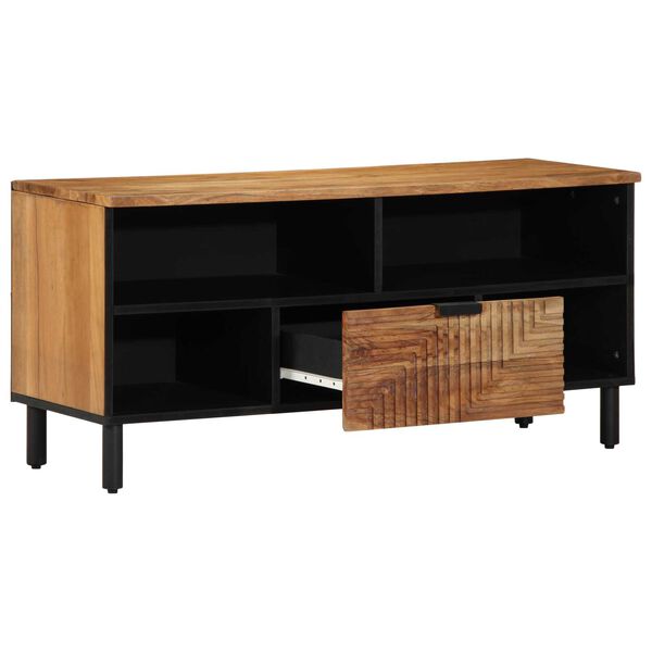 vidaXL TV Units with Drawer Solid Acacia Wood 39.37 x 13.19 x 18.11 in