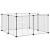 vidaXL Pet Cage Black Powder-coated steel Small Collapsible Pet Cage