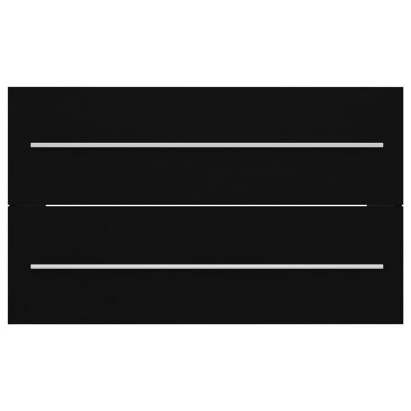 vidaXL Sink Cabinet With Basin Black and White Engineered wood and ceramic