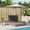 vidaXL Double Sun Lounger with Cushions Grey Poly Rattan