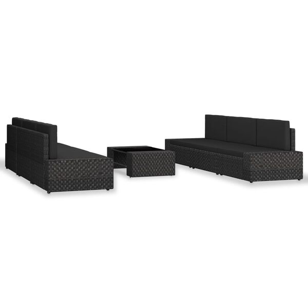 vidaXL Garden Lounge Set Black