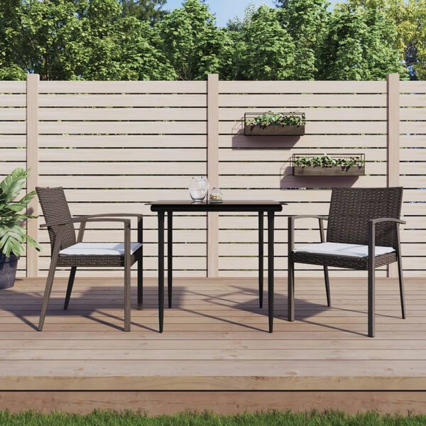 vidaXL Garden Dining Set Brown PE rattan Durable Garden Dining Set