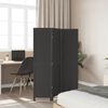 vidaXL Room Divider 3 Panels Black Solid Wood Paulownia
