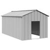 vidaXL Dog House Grey Galvanized Steel Large Sturdy Dog House