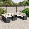 vidaXL Garden Sofa Set Black, Cream