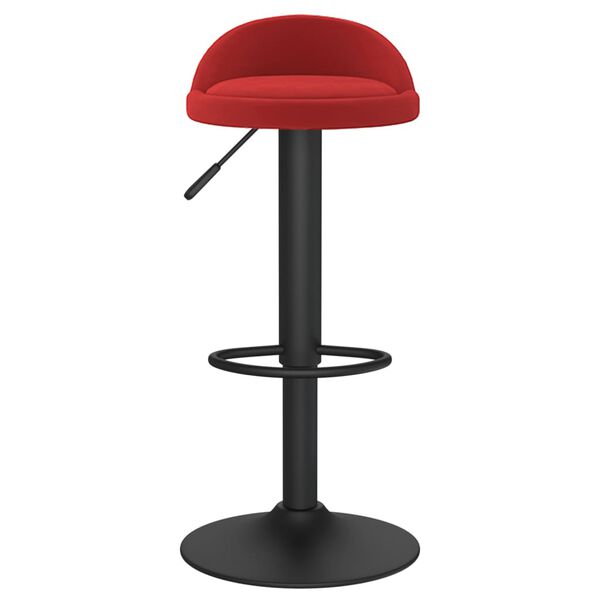 vidaXL Bar Stool Set of 2 Wine red Velvet (100% polyester) Adjustable
