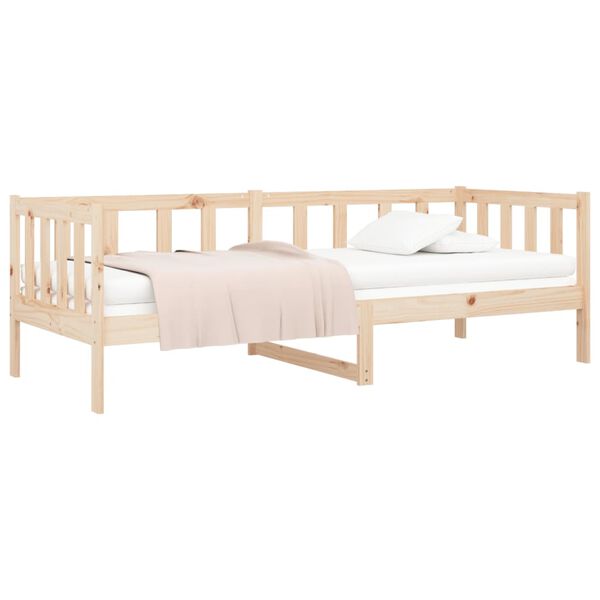 vidaXL Day Bed Natural Wood Solid Pine Wood 35.4x74.8 in
