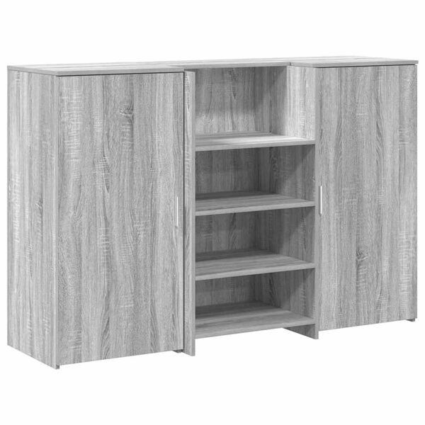 vidaXL Reception Desk Grey sonoma Engineered wood