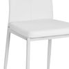 vidaXL Dining Chair Set of 4 White Faux leather, Wooden frame, Steel legs