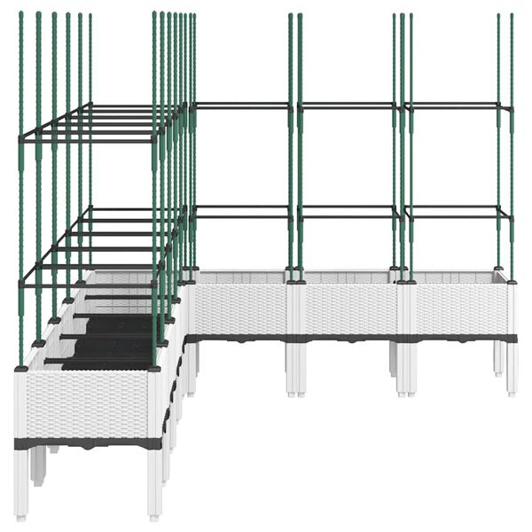 vidaXL Garden Planter White Polypropylene Large Garden Planter