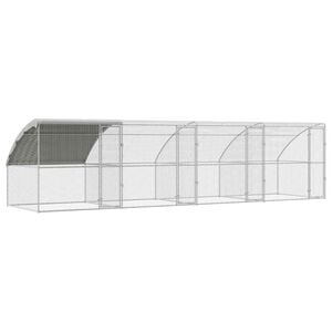 vidaXL Chicken Cage 4 pcs Silver 314.96 x 78.74 x 78.74 in