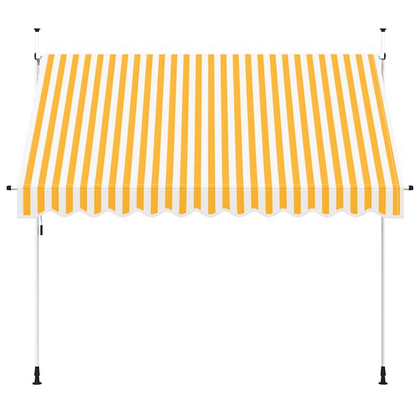 vidaXL Retractable Awning Orange and white stripes
