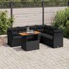 vidaXL Garden Sofa Set Black PE rattan Large Adjustable Feet