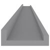 vidaXL Wall Shelf Set of 4 Grey MDF Medium Wall Mounting
