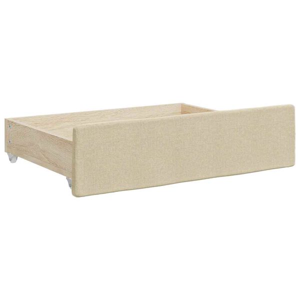 vidaXL Bed Drawer Cream Engineered wood, 100% polyester fabric Bed Drawer