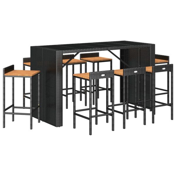 vidaXL Garden Bar Set Black