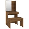 vidaXL Dressing Table Set With Led Brown oak Engineered wood, acrylic