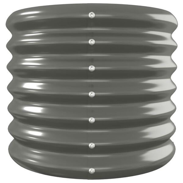 vidaXL Garden Raised Bed Grey Powder-coated steel Large Durable