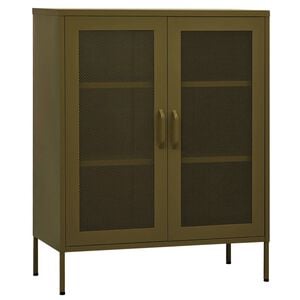 vidaXL Storage Cabinet Olive Green 31.5"x13.8"x40" Steel