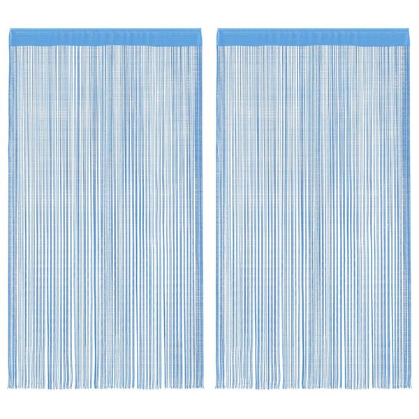 vidaXL String Curtains 2 pcs Light Blue 55.1x98.4"
