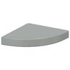 vidaXL Corner Shelf Set of 4 High gloss grey Honeycomb MDF, metal