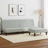 vidaXL Sofa Bed Light gray Velvet (100% polyester), wood, plastic 2-Seater