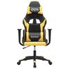 vidaXL Gaming Chair Black and Gold Faux Leather