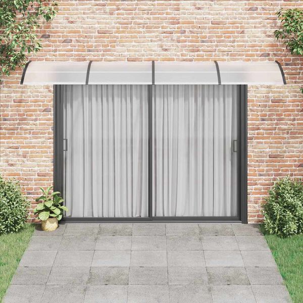 vidaXL Door Canopy Black Polycarbonate, ABS, Aluminum 157.5 x 39.4 in