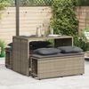 vidaXL 3 Piece Patio Dining Set with Cushions Grey Poly Rattan