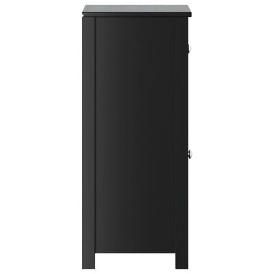 vidaXL Bathroom Cabinet BERG Black 15.7"x13.4"x31.5" Solid Wood Pine