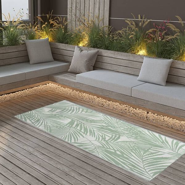 vidaXL Outdoor Rug Green Polypropylene 31.5 x 59.1 in Pattern