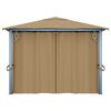 vidaXL Gazebo with Curtain 157.5x118.1" Taupe Aluminium