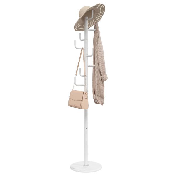 vidaXL Coat Stand White Powder-coated iron Large Coat Stand