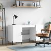 vidaXL Desk High gloss white Engineered wood, iron, zinc alloy