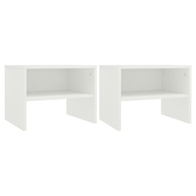 vidaXL Bedside Cabinets 2 pcs White 15.7"x11.8"x11.8" Engineered Wood