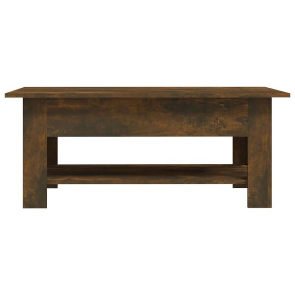 vidaXL Coffee Table Smoked Oak Engineered Wood 40.2 x 21.7 x 16.5 in