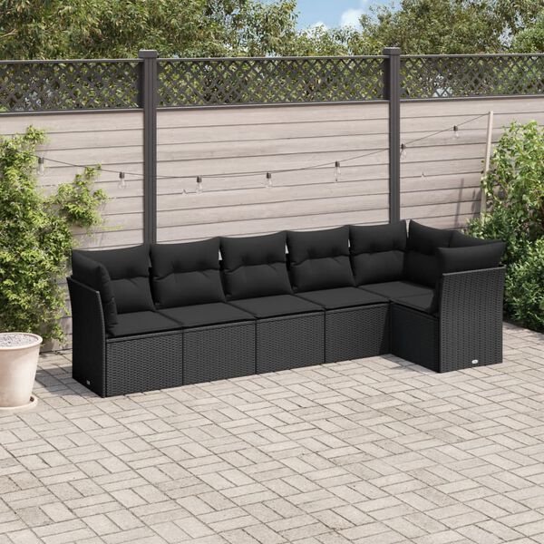 vidaXL Garden Sofa Set Black PE rattan Large Modular Garden Sofa Set