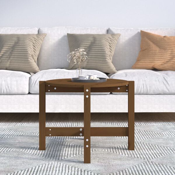 vidaXL Coffee Table Honey brown Solid pine wood Medium Hardwood