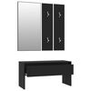 vidaXL Hallway Furniture Set Black Engineered wood, Acrylic Medium