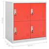vidaXL Locker Cabinet Set of 5 Light grey and red Steel Medium