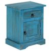 vidaXL Bedside Table Blue Solid Mango Wood Bedside Table Rectangular